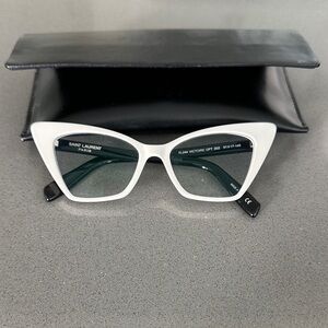 Saint Laurent White Cat-Eye Glasses